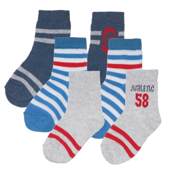 Σετ τριών ζευγαριών κάλτσες σε μπλε και γκρι Chicco 248523 6