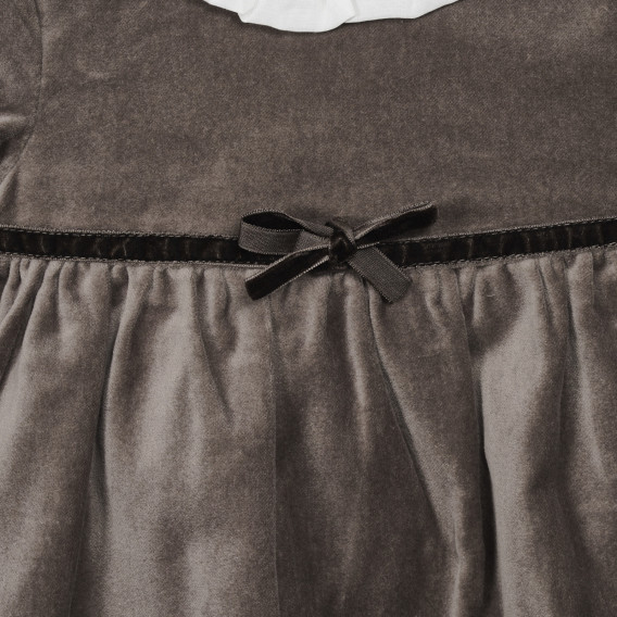 Βαμβακερό φόρεμα με γιακά για ένα μωρό, καφέ Chicco 248550 2
