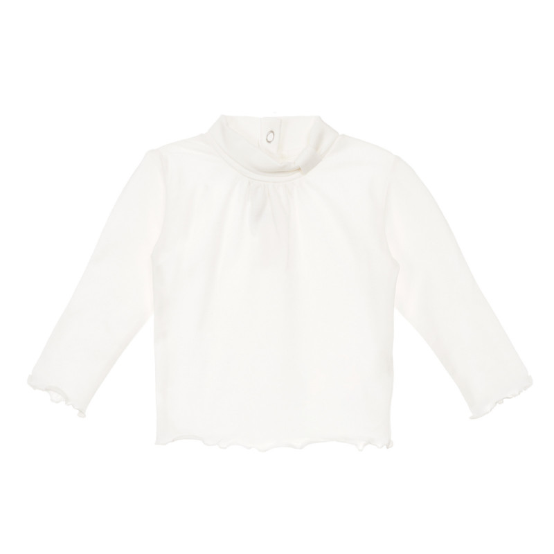 Βαμβακερή μπλούζα με κολάρο πόλο για ένα μωρό, λευκό  248571