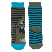 Σετ από δύο ζευγάρια κάλτσες με τέρατα για ένα μωρό, μπλε και γκρι Chicco 248581 3