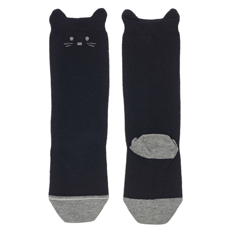 Κάλτσες με μήκος 3/4 και απλικέ γατάκι, μπλε  248601