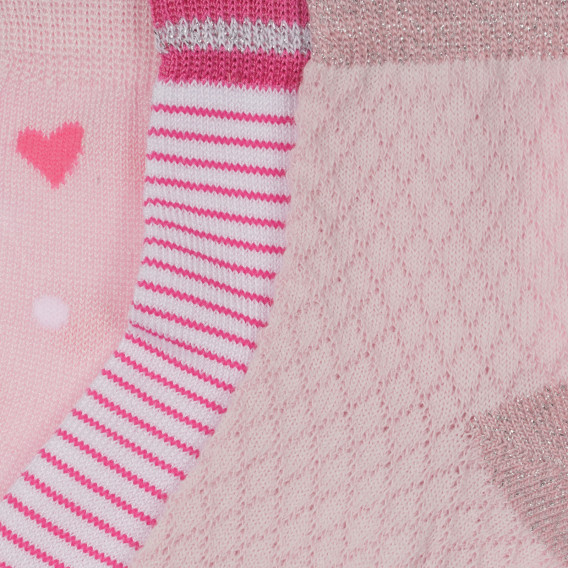 Σετ τριών ζευγαριών βρεφικών κάλτσες, σε ροζ χρώμα Chicco 248642 2