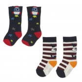 Σετ από δύο ζευγάρια παιδικές κάλτσες, πολύχρωμες. Chicco 248665 