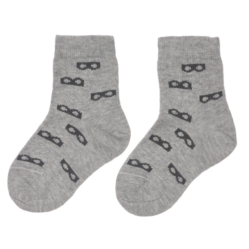 Κάλτσες με γραφικό σχέδιο, σε γκρι χρώμα  248677