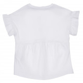 Μπλουζάκι από οργανικό βαμβάκι με σούφρες, λευκό Name it 248751 4