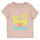 Μπλουζάκι από οργανικό βαμβάκι με σχέδιο θάλασσας, ροζ Name it 248793 2
