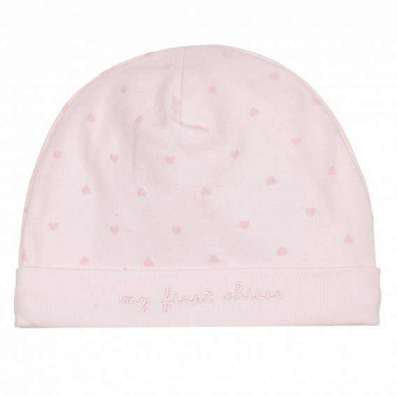 Βαμβακερό καπέλο μωβ με τύπωμα καρδιών, ροζ Chicco 248846 
