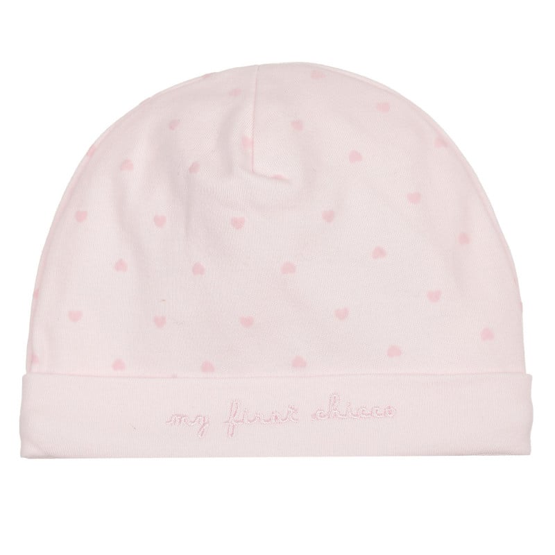 Βαμβακερό καπέλο μωβ με τύπωμα καρδιών, ροζ  248846