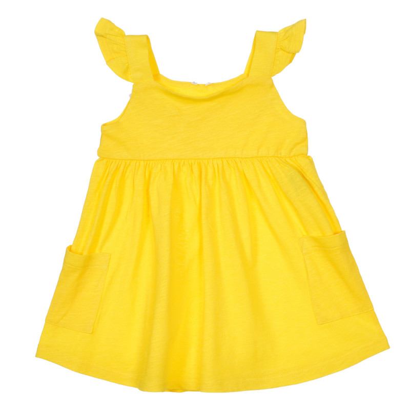 Φόρεμα με ιμάντες και βολάν για ένα μωρό, κίτρινο  248884