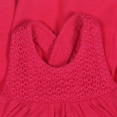 Φόρεμα με δαντέλα για ένα μωρό, σκούρο ροζ Benetton 248890 3