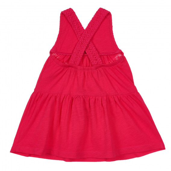 Φόρεμα με δαντέλα για ένα μωρό, σκούρο ροζ Benetton 248891 4