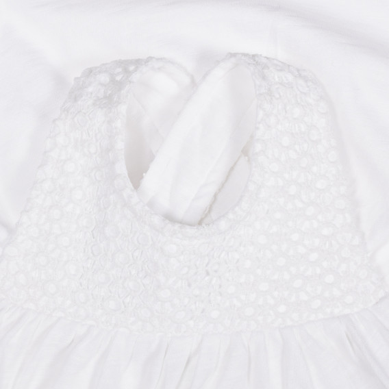 Φόρεμα με δαντέλα για ένα μωρό, λευκό Benetton 248895 3