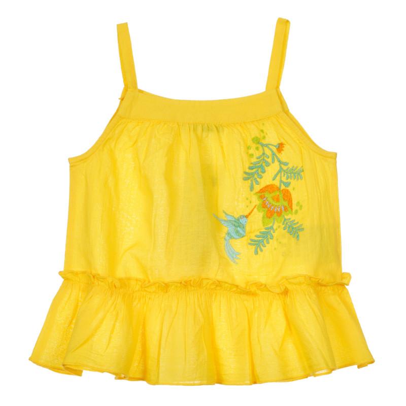 Βαμβακερή μπλούζα με κέντημα για ένα μωρό, κίτρινο  248920
