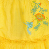 Βαμβακερή μπλούζα με κέντημα για ένα μωρό, κίτρινο Benetton 248921 2