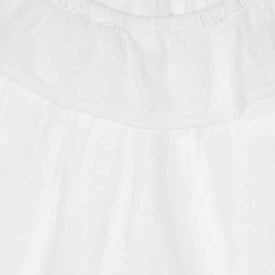 Βαμβακερό χιτώνα με βολάν για ένα μωρό, λευκό Benetton 248925 2