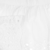 Βαμβακερή φούστα με δαντέλα, λευκό Benetton 248933 2