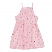 Φόρεμα με μουσική εκτύπωση για ένα μωρό, λευκή ροζ λωρίδα Benetton 248984 3