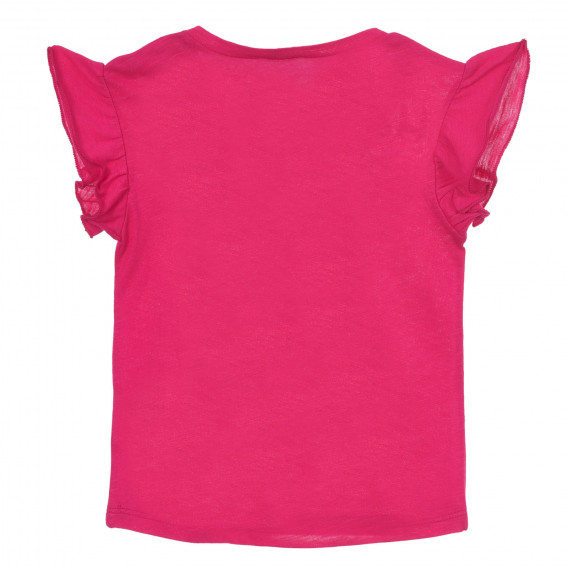 Βαμβακερή μπλούζα με βολάν και εκτύπωση για ένα μωρό, ροζ Benetton 249118 4