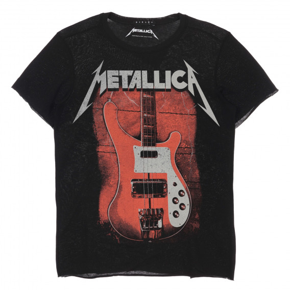 Μπλουζάκι με τύπωμα Metallica, μαύρο Sisley 249151 