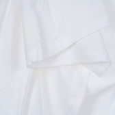 Βαμβακερό μπλουζάκι με επιγραφή με μπρόκαλο, σε λευκό Sisley 249157 3