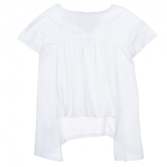 Βαμβακερό μπλουζάκι με επιγραφή με μπρόκαλο, σε λευκό Sisley 249158 4