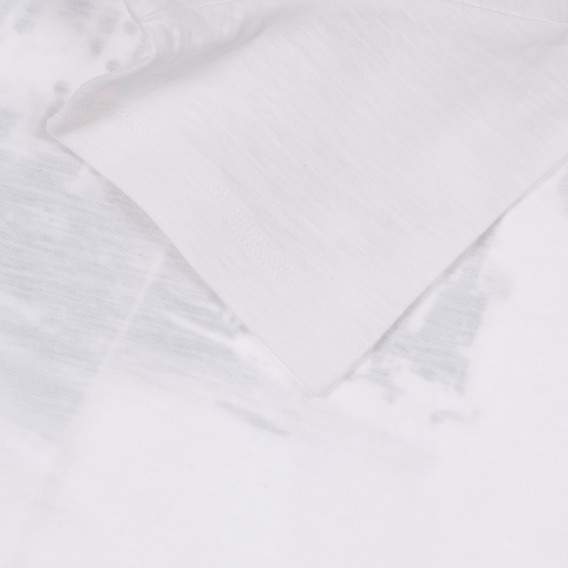 Βαμβακερό μπλουζάκι με γραφική εκτύπωση, σε λευκό χρώμα. Benetton 249161 3