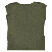 Αμάνικη μπλούζα με κέντημα, πράσινο Benetton 249210 4