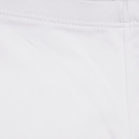 Κοντό βαμβακερό κολάν με κεντητό λογότυπο, λευκό Benetton 249247 6