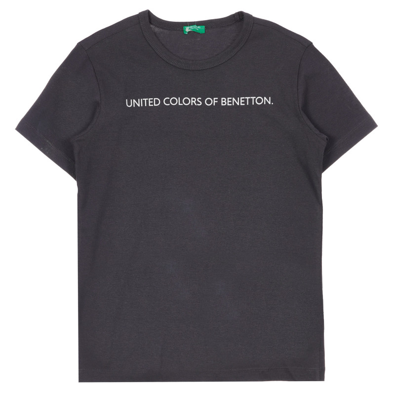 Βαμβακερό μπλουζάκι με το εμπορικό σήμα, σκούρο γκρι  249278