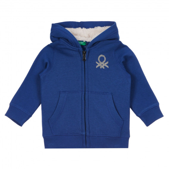 Μπλουζάκι με επένδυση με το λογότυπο της μάρκας για ένα μωρό, μπλε Benetton 249358 
