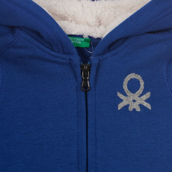 Μπλουζάκι με επένδυση με το λογότυπο της μάρκας για ένα μωρό, μπλε Benetton 249359 2