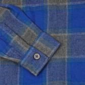 Βαμβακερό καρό πουκάμισο σε γκρι και μπλε χρώμα για ένα μωρό Benetton 249379 3