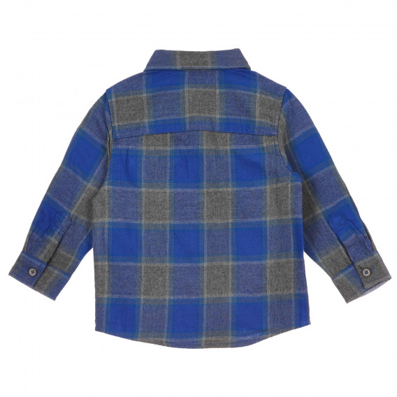 Βαμβακερό καρό πουκάμισο σε γκρι και μπλε χρώμα για ένα μωρό Benetton 249380 4