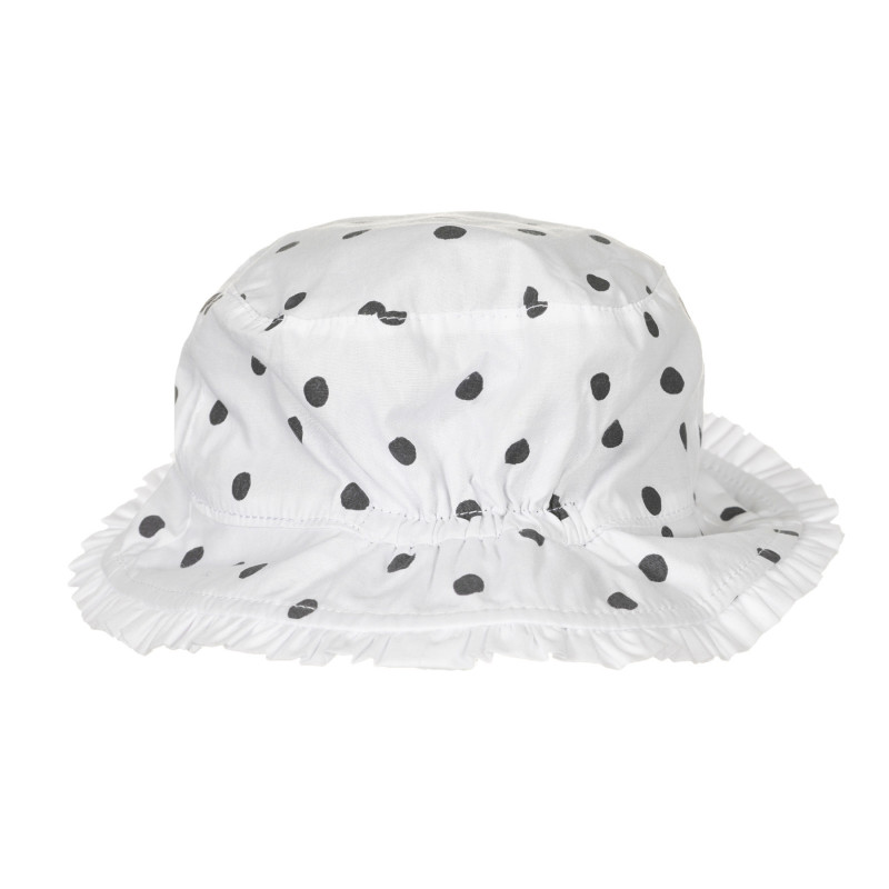 Βαμβακερό καπέλο με κουκκίδες, λευκό  249437