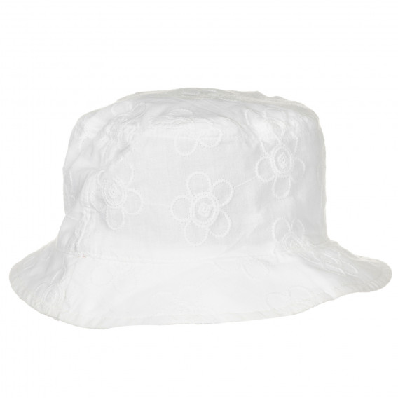 Βαμβακερό καπέλο με floral απλικέ, λευκό Chicco 249458 