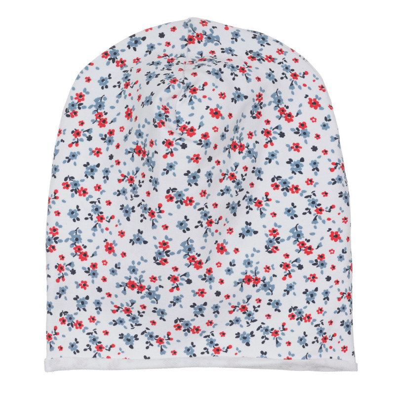 Βαμβακερό καπέλο με λουλουδάτη εκτύπωση, σε λευκό  249517