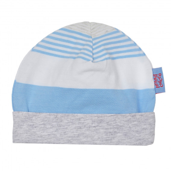 Βαμβάκι καπέλο μωρού σε μπλε και γκρι ρίγες Chicco 249538 