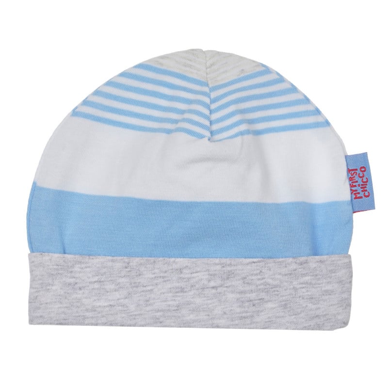 Βαμβάκι καπέλο μωρού σε μπλε και γκρι ρίγες  249538