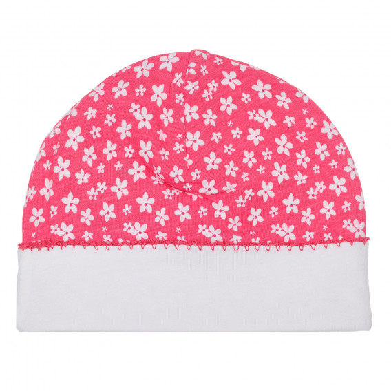 Βαμβακερό καπέλο με λουλουδάτη εκτύπωση για ένα μωρό, ροζ Chicco 249542 2