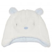 Καπέλο με αυτιά και αρκουδάκι απλικέ για ένα μωρό, λευκό Chicco 249562 