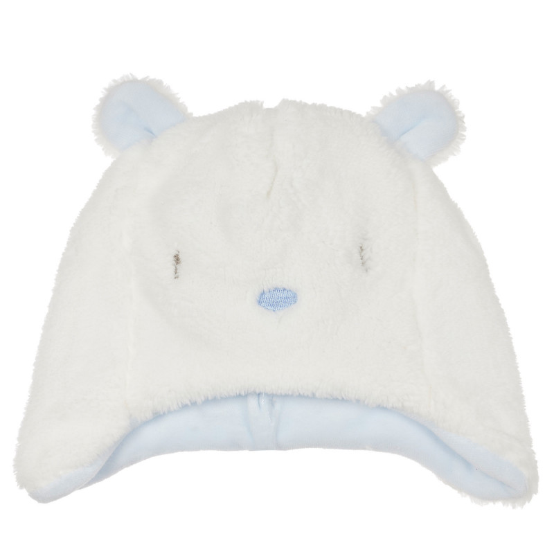 Καπέλο με αυτιά και αρκουδάκι απλικέ για ένα μωρό, λευκό  249562