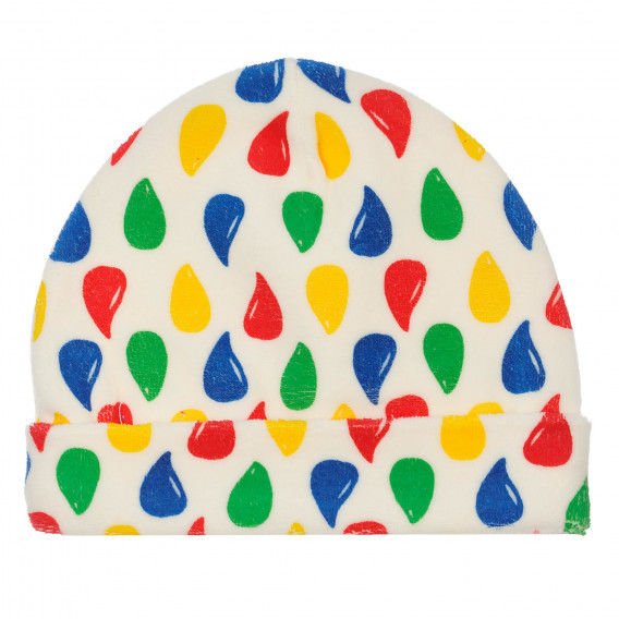 Καπέλο με χρωματιστές σταγόνες για ένα μωρό, λευκό Chicco 249565 
