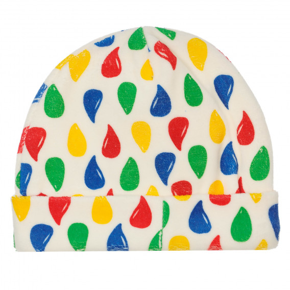Καπέλο με χρωματιστές σταγόνες για ένα μωρό, λευκό Chicco 249566 2
