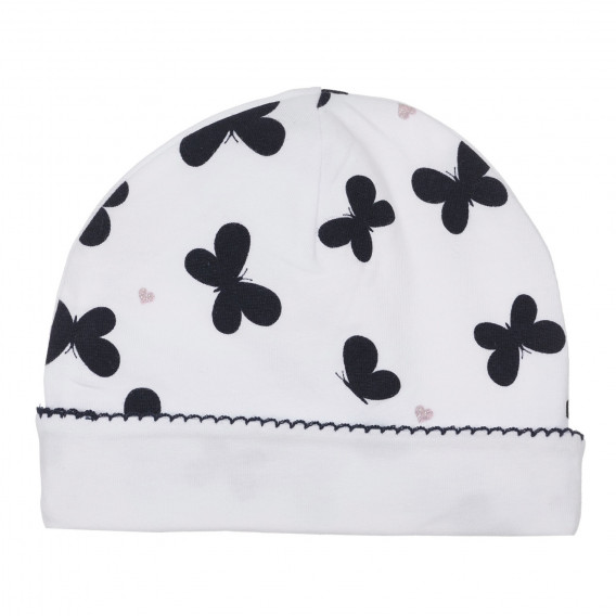 Βαμβακερό καπέλο με τύπωμα πεταλούδας για μωρό, λευκό Chicco 249625 2