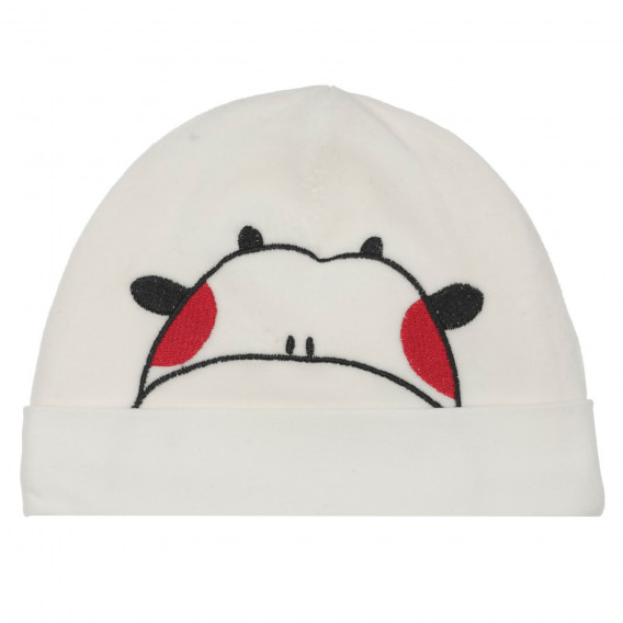 Καπέλο μωρού με απλικέ αγελάδα, λευκό Chicco 249642 