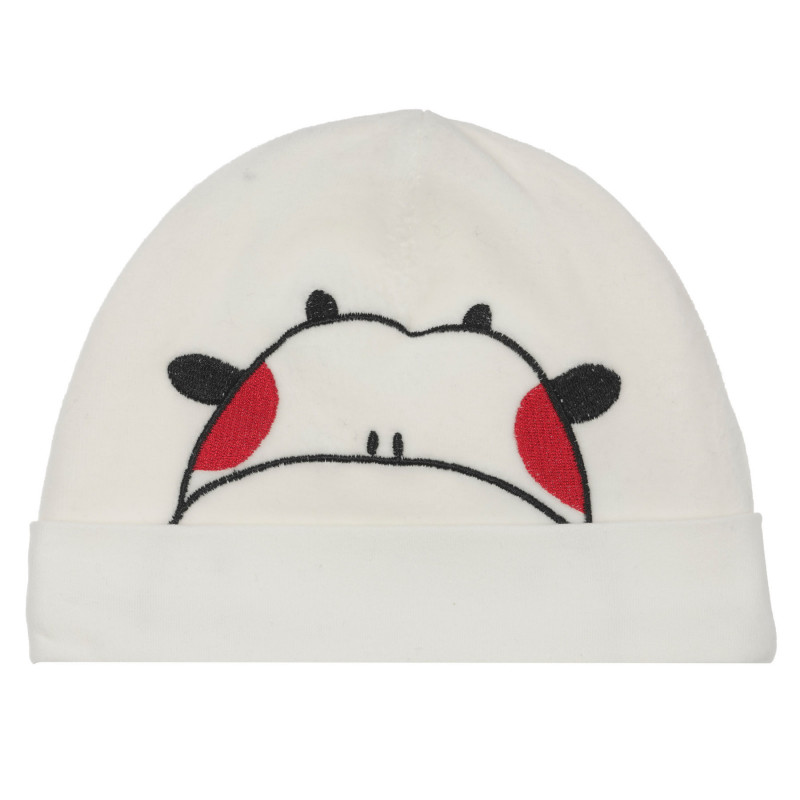 Καπέλο μωρού με απλικέ αγελάδα, λευκό  249642