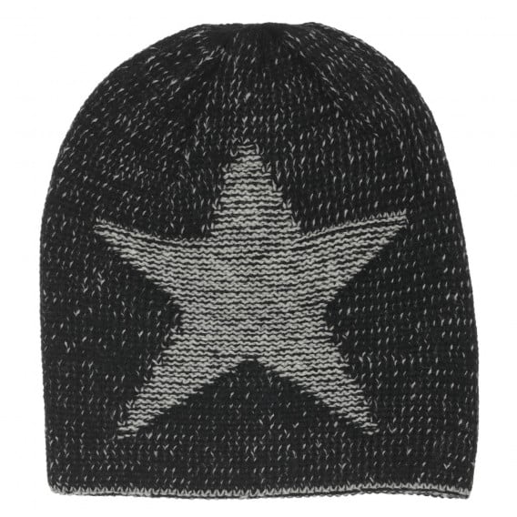 Πλεκτό καπέλο με αστέρι κέντημα, μαύρο Chicco 249648 