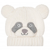 Καπέλο με αυτιά και απλικέ panda για ένα μωρό, λευκό Chicco 249654 