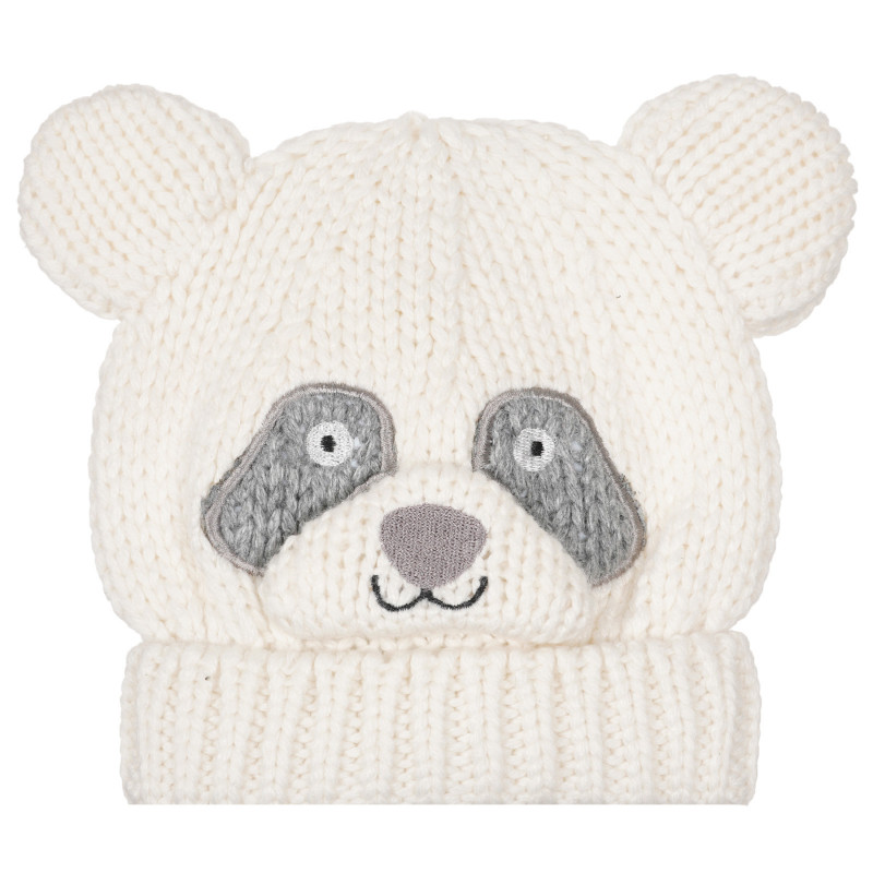 Καπέλο με αυτιά και απλικέ panda για ένα μωρό, λευκό  249654