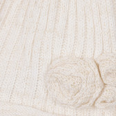 Καπέλο με φούντα και λουλουδάτο απλικέ, λευκό Chicco 249769 2
